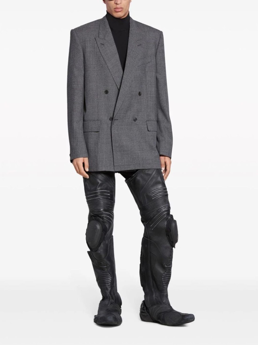 Herren BALENCIAGA Jacken & Westen | Doppelreihiger Blazer Mit Karo