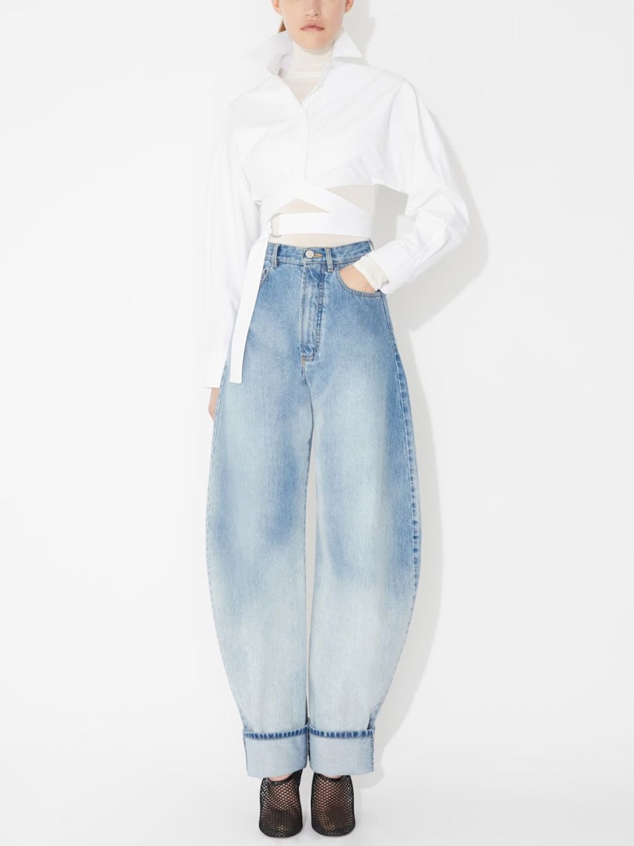 Damen ALAÏA Blusen | Uberkreuztes Cropped Hemd