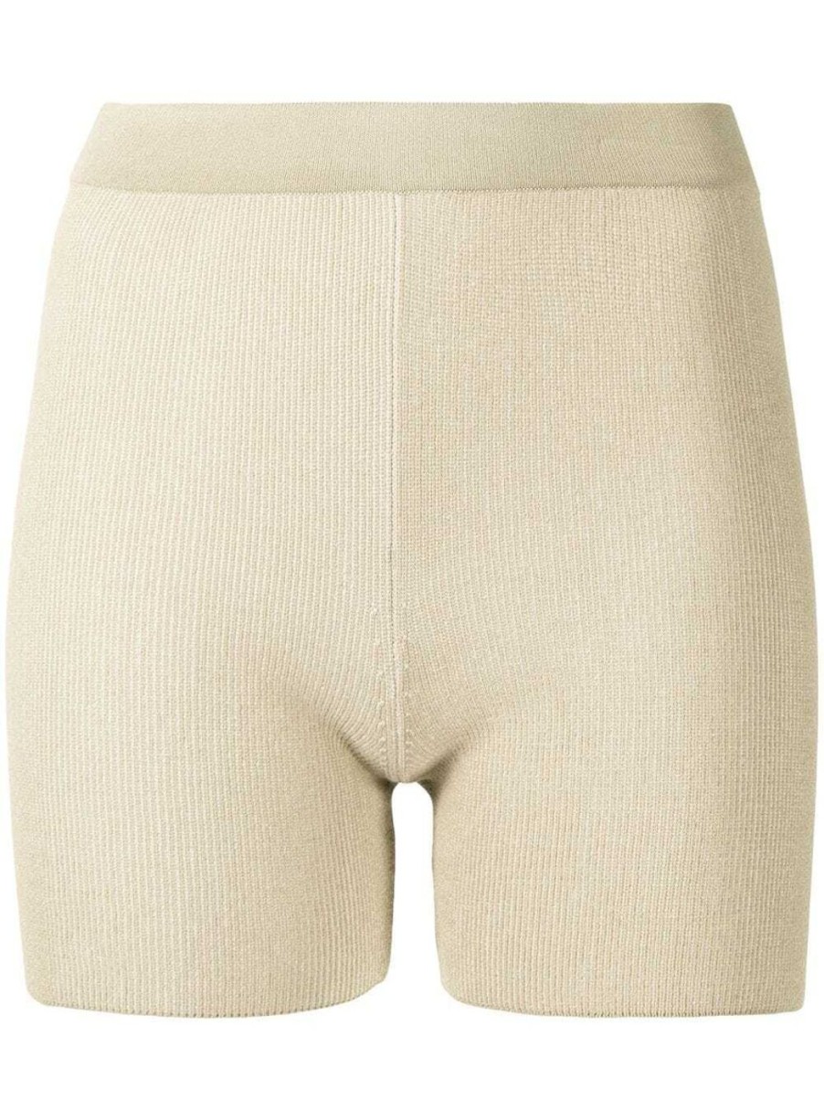 Damen JACQUEMUS Shorts | Arancia Shorts Aus Rippstrick In Beige