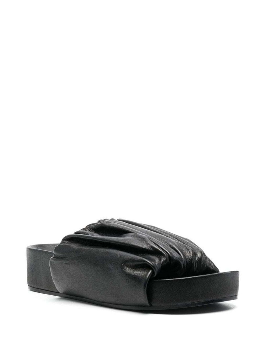 Damen JIL SANDER Flache Sandalen | Ruched Leather Slides