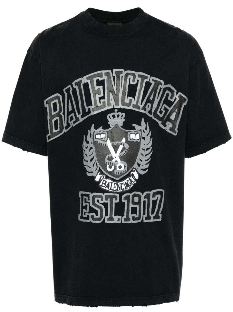 Herren BALENCIAGA T-Shirts & Polo-Shirts | Medium Fit Logo T-Shirt