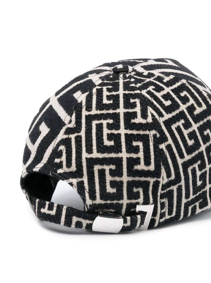 Herren BALMAIN Mutzen, Caps & Hute | Kappe Aus Monogramm-Jacquard