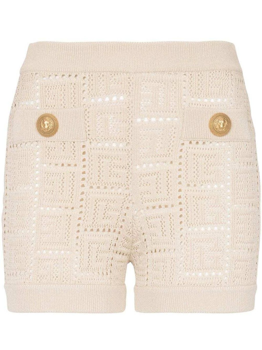 Damen BALMAIN Shorts | Strick Shorts