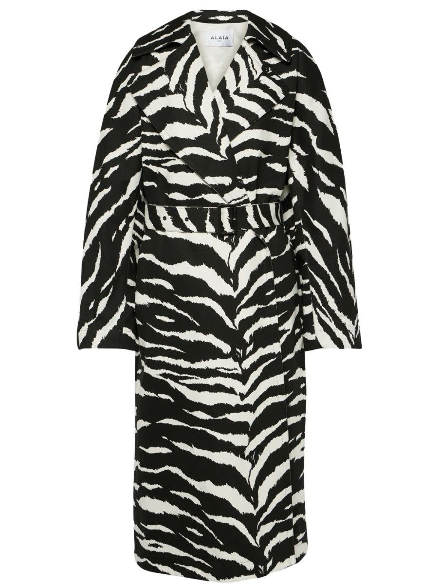 Damen ALAÏA Mantel | Zebra Trenchcoat