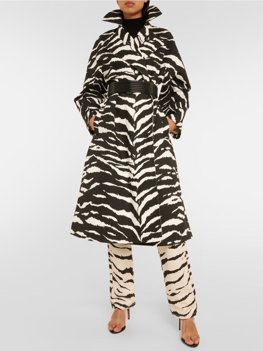 Damen ALAÏA Mantel | Zebra Trenchcoat