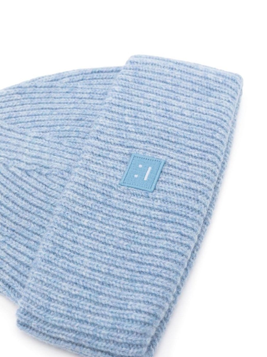 Damen ACNE STUDIOS Mutzen & Hute | Beanie Mit Kleinem Face-Logo