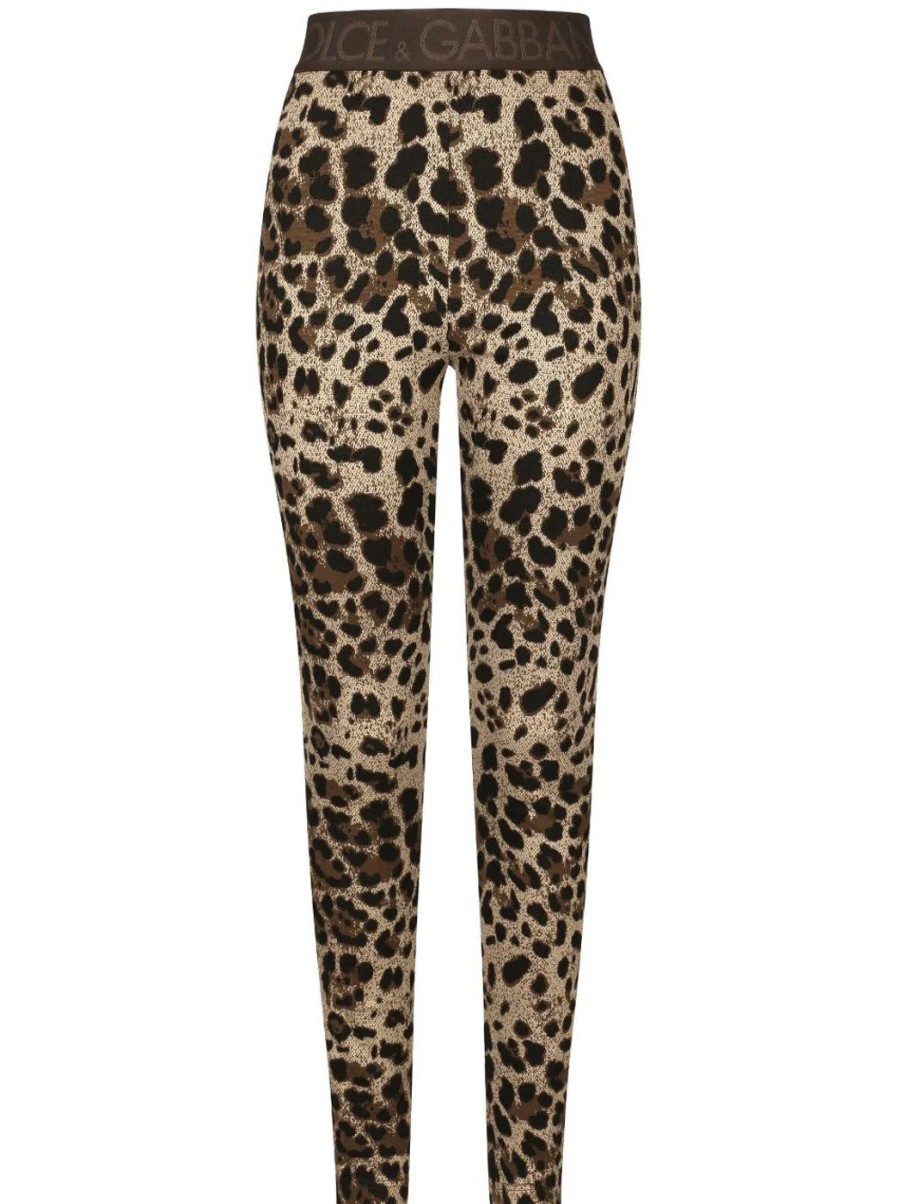 Damen DOLCE & GABBANA Leggings | Leggins Mit Leopardenmuster