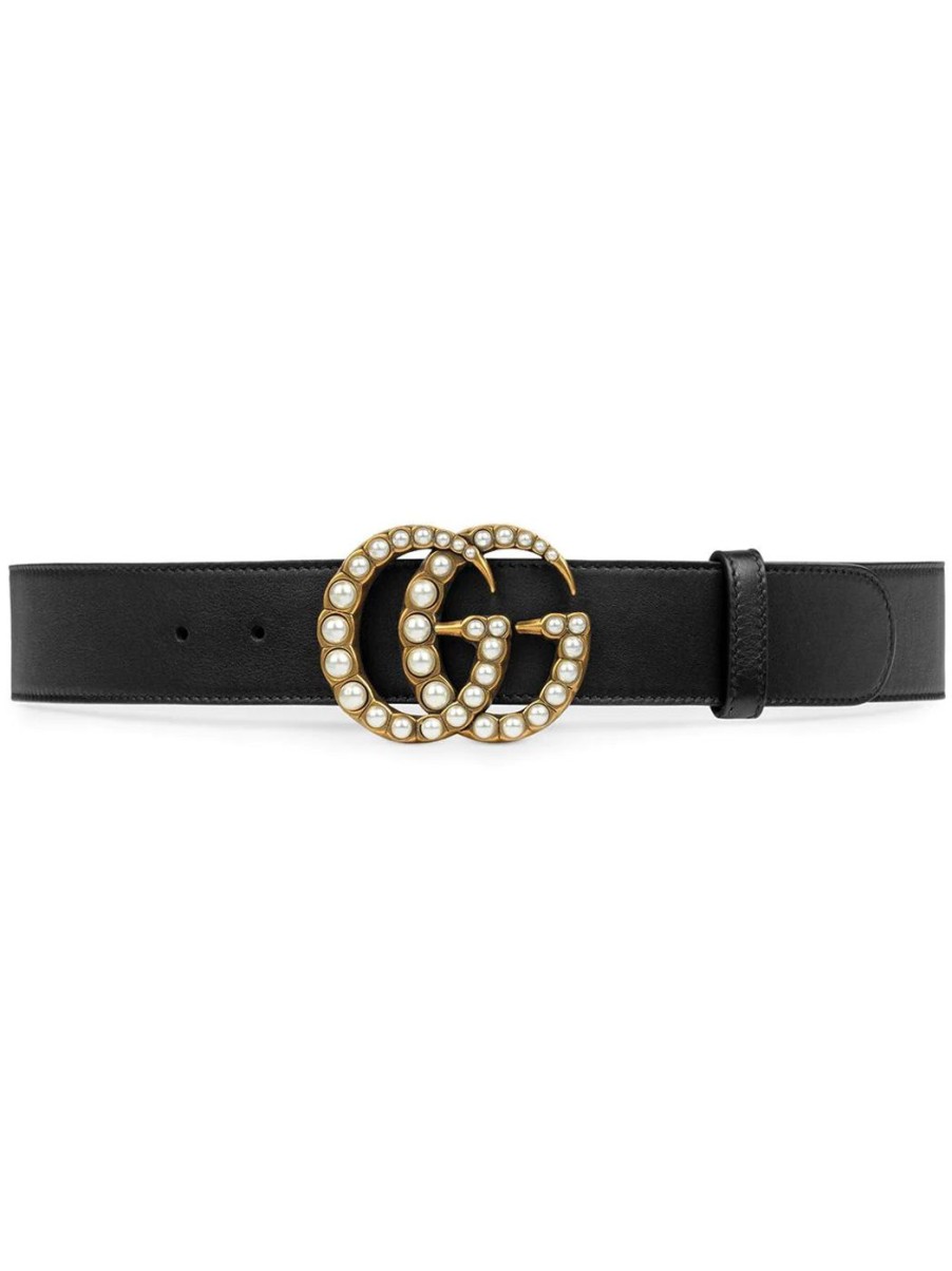 Damen GUCCI Gurtel | Gurtel Mit Perlenbesetzter Gg-Schnalle