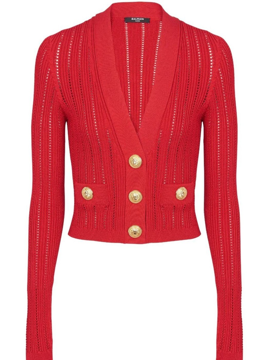 Damen BALMAIN Strick | Kurze Strickjacke