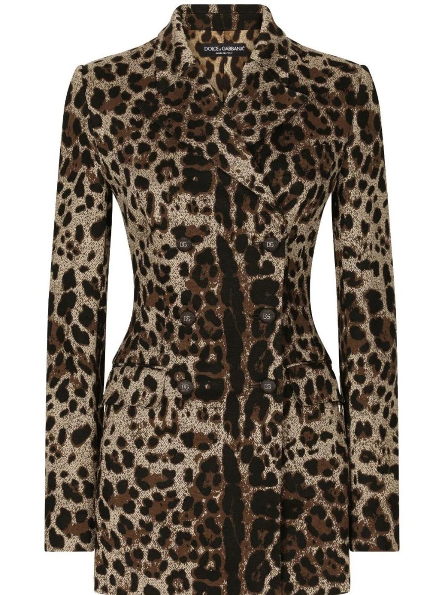 Damen DOLCE & GABBANA Blazer | Blazer Mit Leoparden-Print