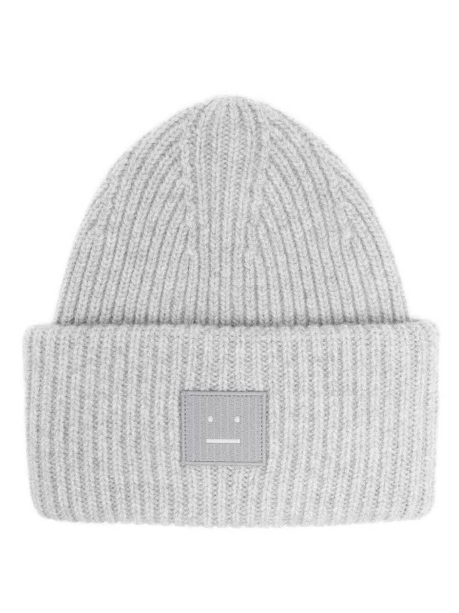 Damen ACNE STUDIOS Mutzen & Hute | Beanie Mit Grosem Face-Logo