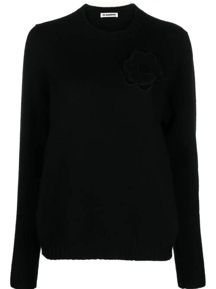 Damen JIL SANDER Strick | Blumen Pullover