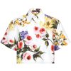 Damen DOLCE & GABBANA Blusen | Kurze Bluse Mit Garten-Print