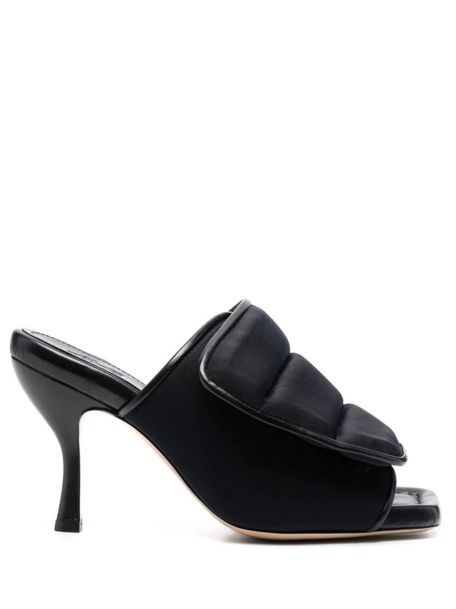 Damen GIABORGHINI Mules Hoch | Puffy Mules In Schwarz