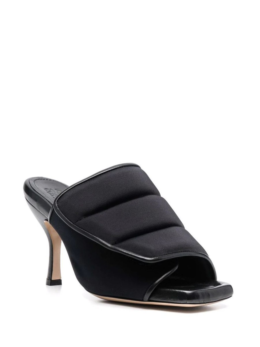 Damen GIABORGHINI Mules Hoch | Puffy Mules In Schwarz