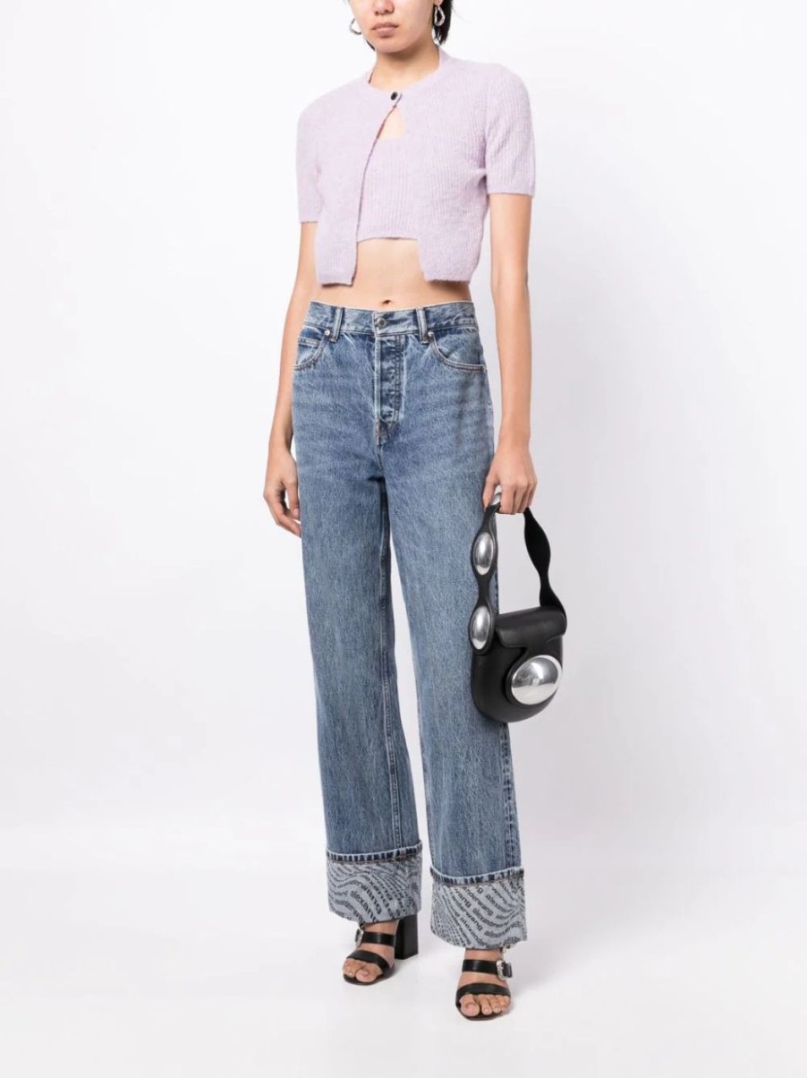 Damen ALEXANDER WANG Hosen & Jumpsuits | Logo Wide-Leg Jeans