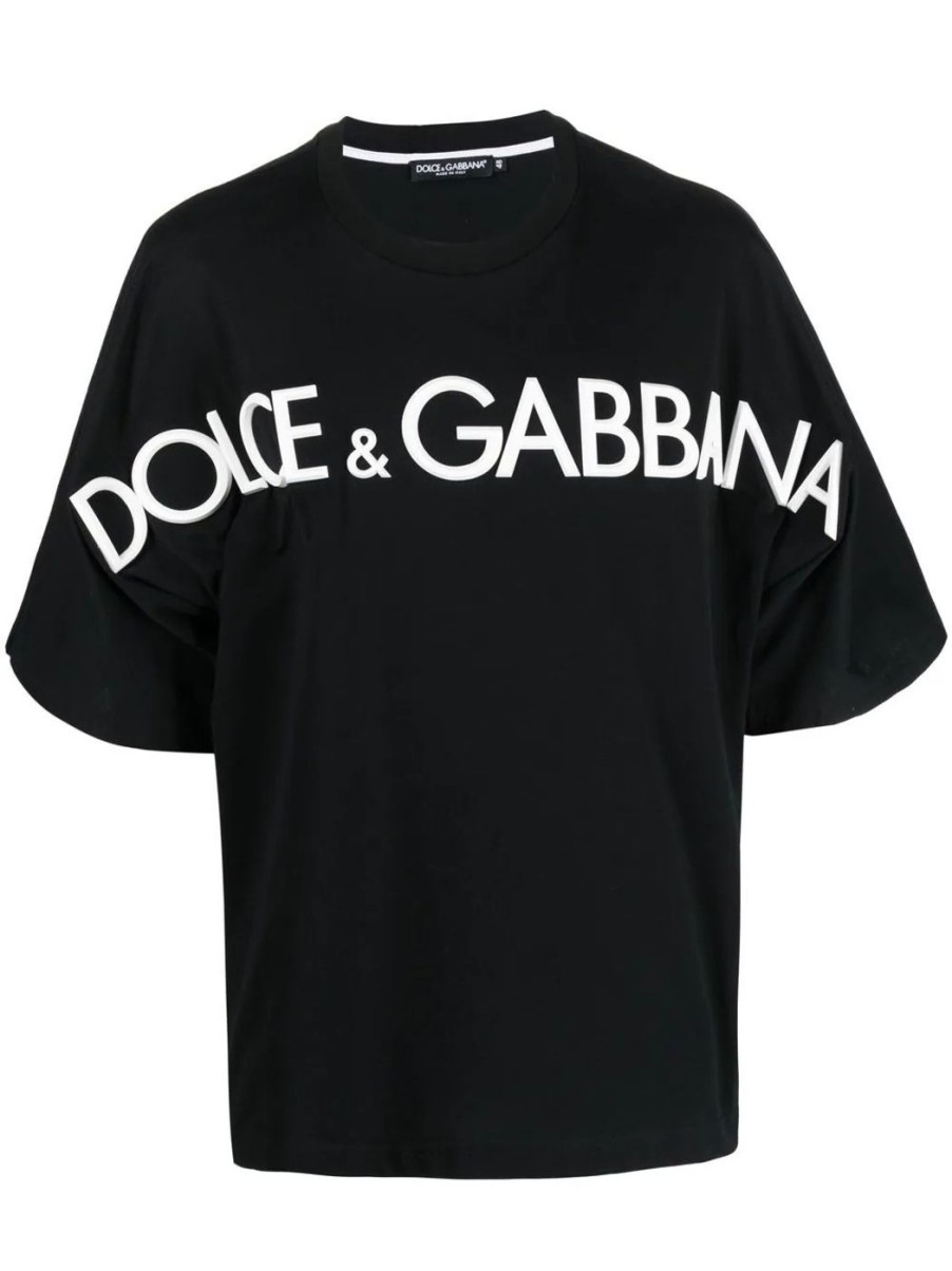 Herren DOLCE & GABBANA T-Shirts & Polo-Shirts | Logo T-Shirt Mit 3D-Patch