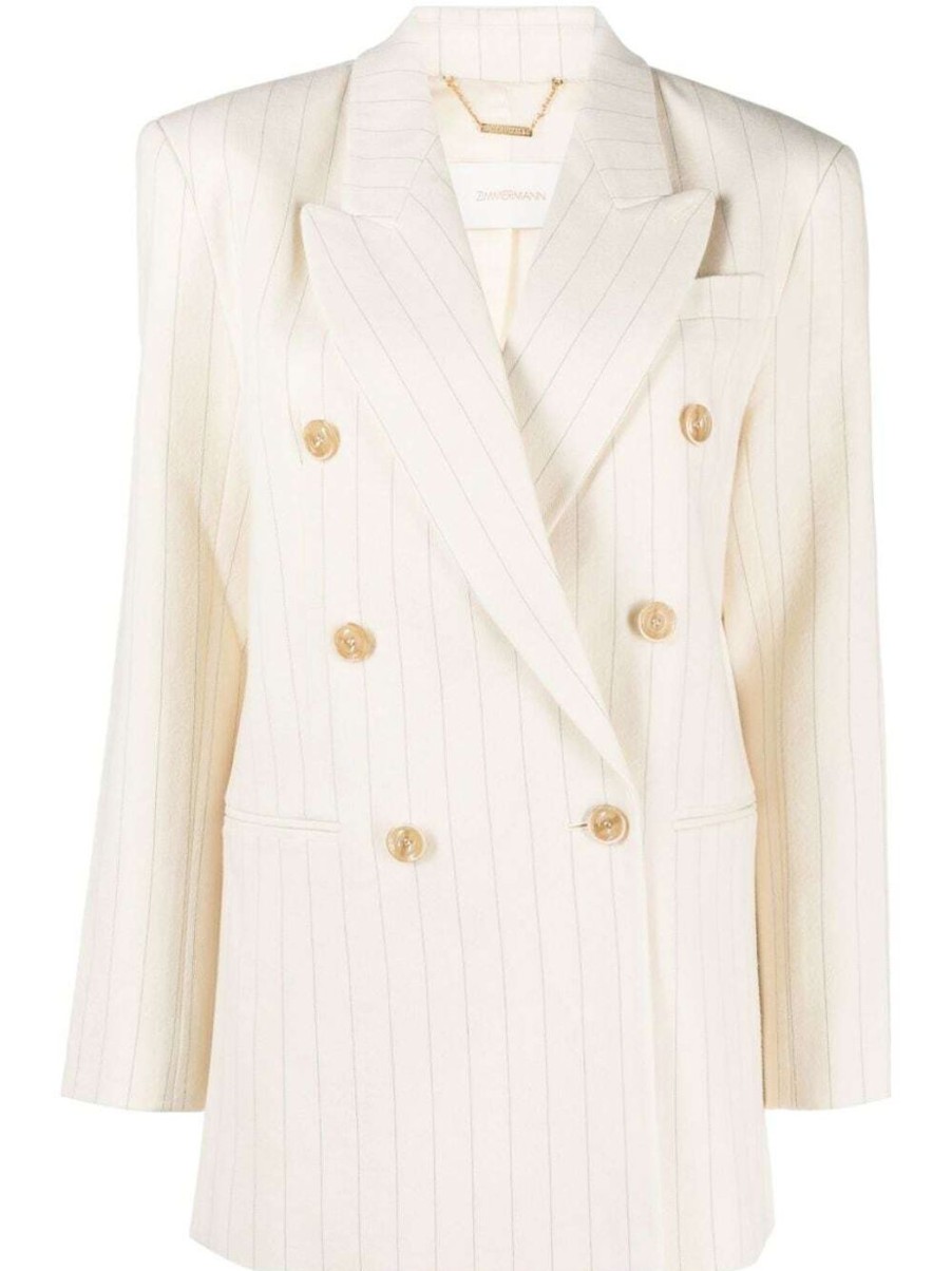 Damen ZIMMERMANN Blazer | Doppelreihiger Nadelstreifenblazer