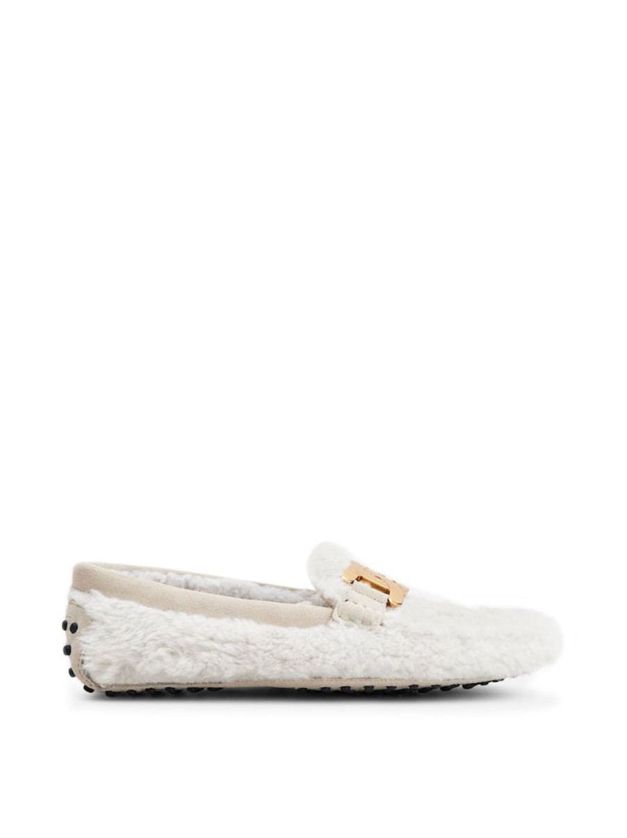 Damen TODS College & Loafers | Kate Gommino Mokassins Aus Shearling In Beige