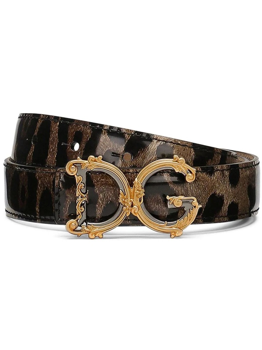 Damen DOLCE & GABBANA Gurtel | Gurtel Mit Leoparden-Print