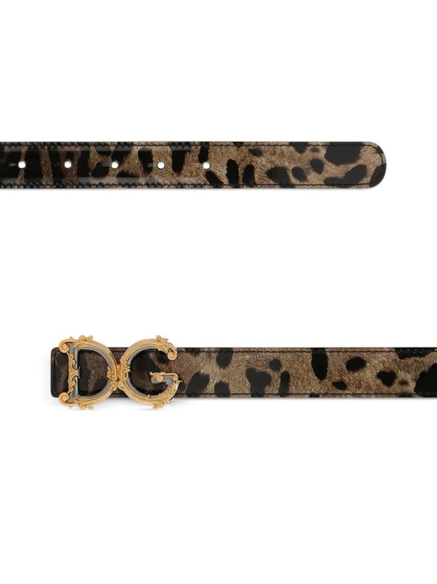 Damen DOLCE & GABBANA Gurtel | Gurtel Mit Leoparden-Print