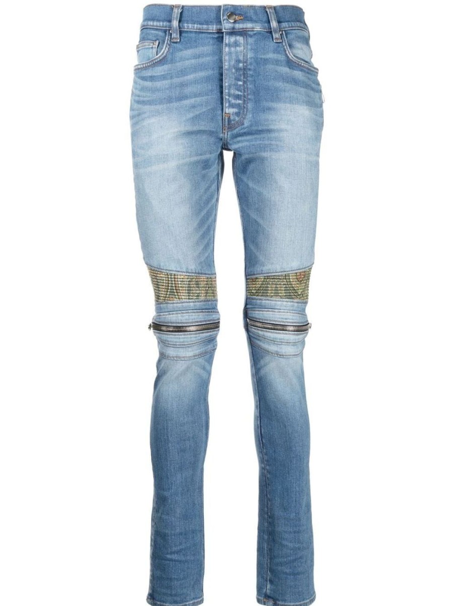 Herren AMIRI Hosen | Paisley-Patch Skinny Jeans