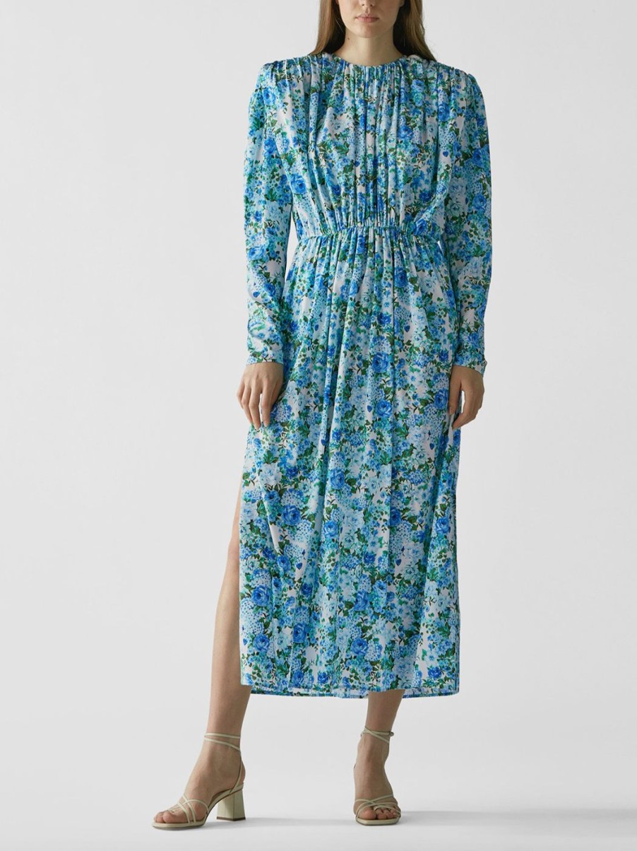 Damen MAGDA BUTRYM Kleider | Kleid Mit Blauem Blumenprint