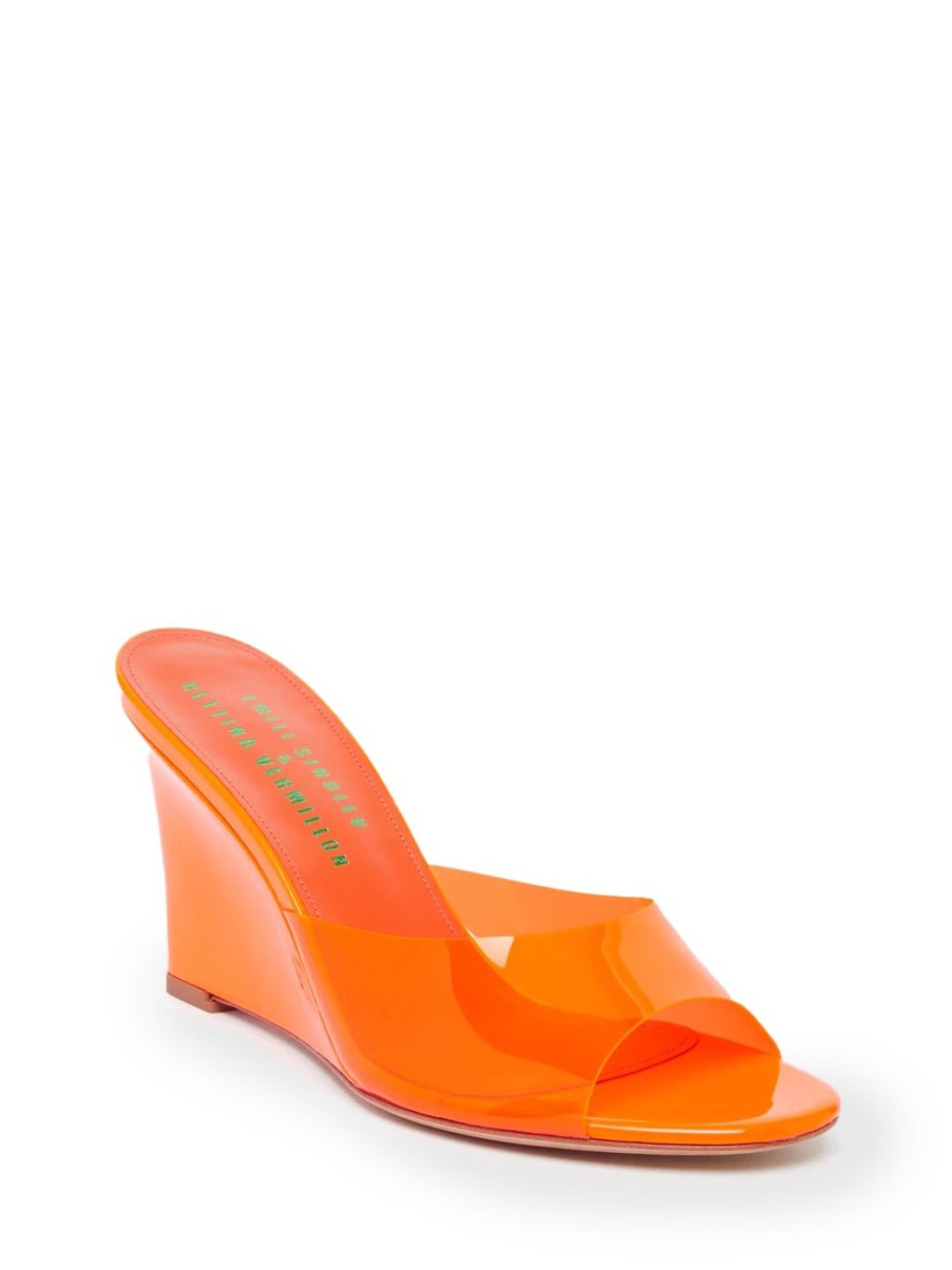 Damen BETTINA VERMILLON Wedges | Britney Mules In Orange