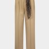 Damen SAINT LAURENT Hosen & Jumpsuits | Hose In Beige Mit Leo-Gurtel