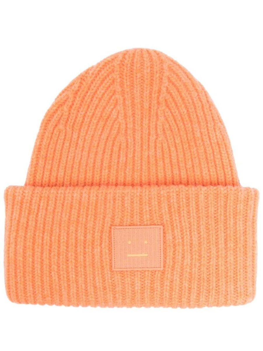 Damen ACNE STUDIOS Mutzen & Hute | Beanie Mit Grosem Face-Logo