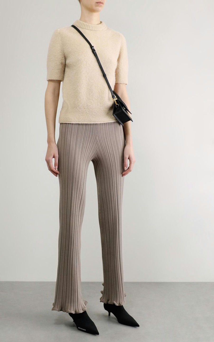 Damen ACNE STUDIOS Hosen & Jumpsuits | Gerippte Hose In Taupe