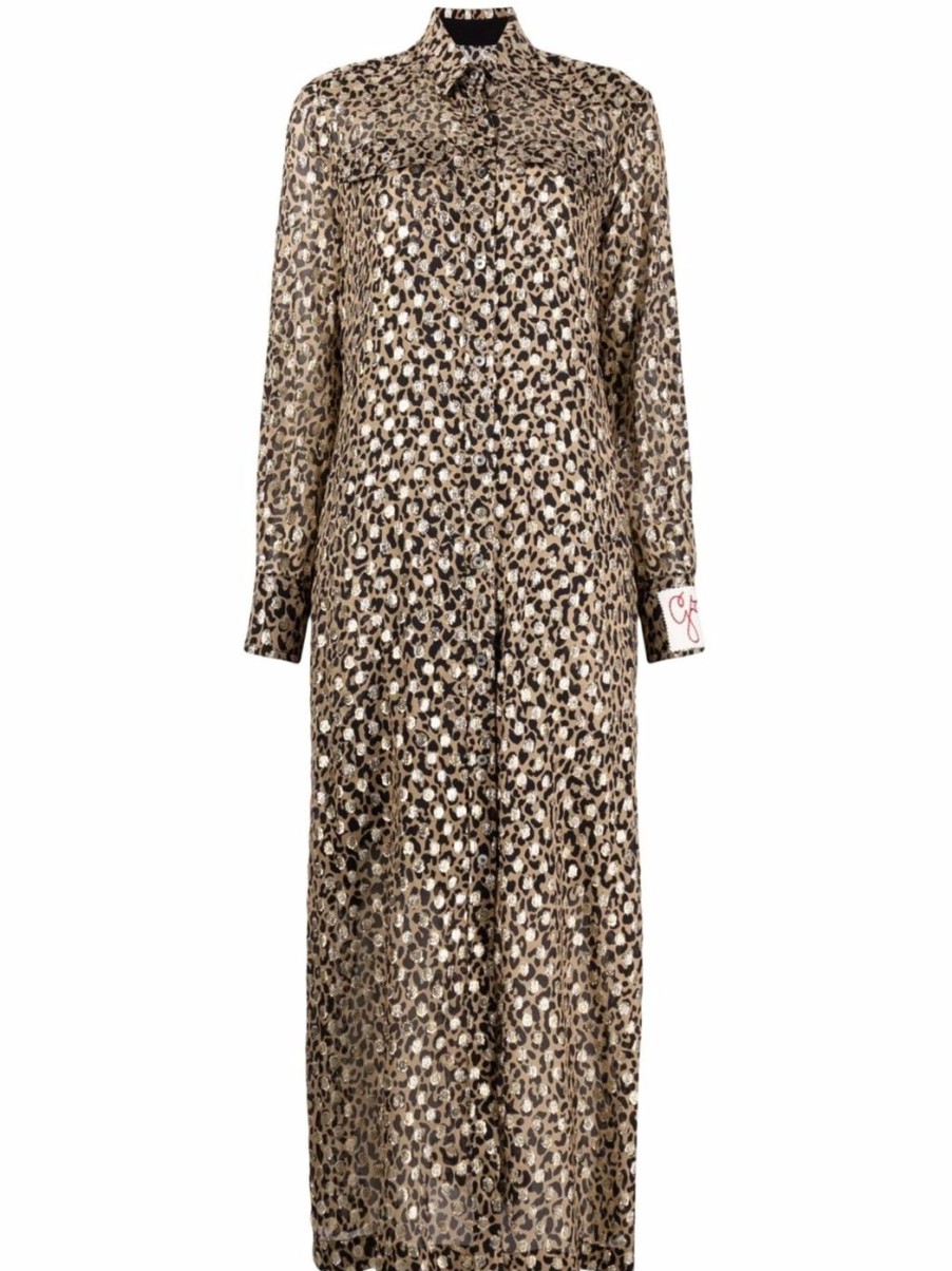 Damen GOLDEN GOOSE DELUXE BRAND Kleider | Hemdkleid Mit Leoparden-Print