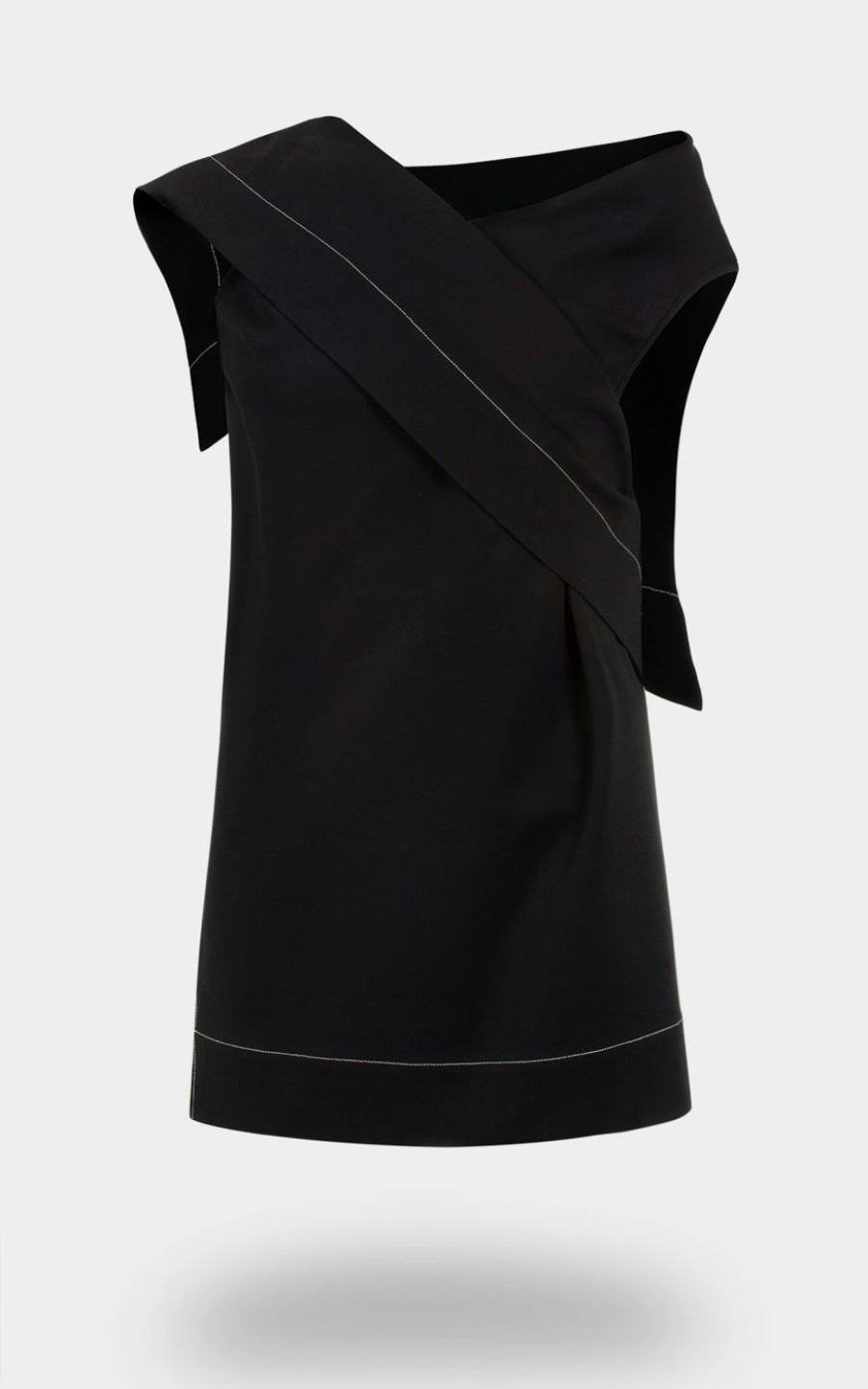 Damen JIL SANDER Tops | Asymmetrisches Top In Schwarz