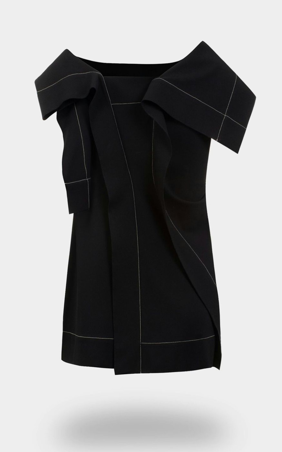 Damen JIL SANDER Tops | Asymmetrisches Top In Schwarz