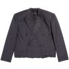 Herren BALENCIAGA Sakkos & Anzuge | Doppelreihiger Cropped Blazer