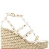 Damen VALENTINO GARAVANI Wedges | Rockstud Keilabsatz-Sandalen In Weis