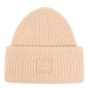 Damen ACNE STUDIOS Mutzen & Hute | Beanie Mit Grosem Face-Logo