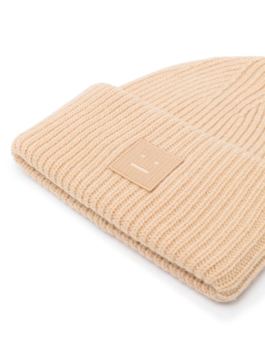 Damen ACNE STUDIOS Mutzen & Hute | Beanie Mit Grosem Face-Logo