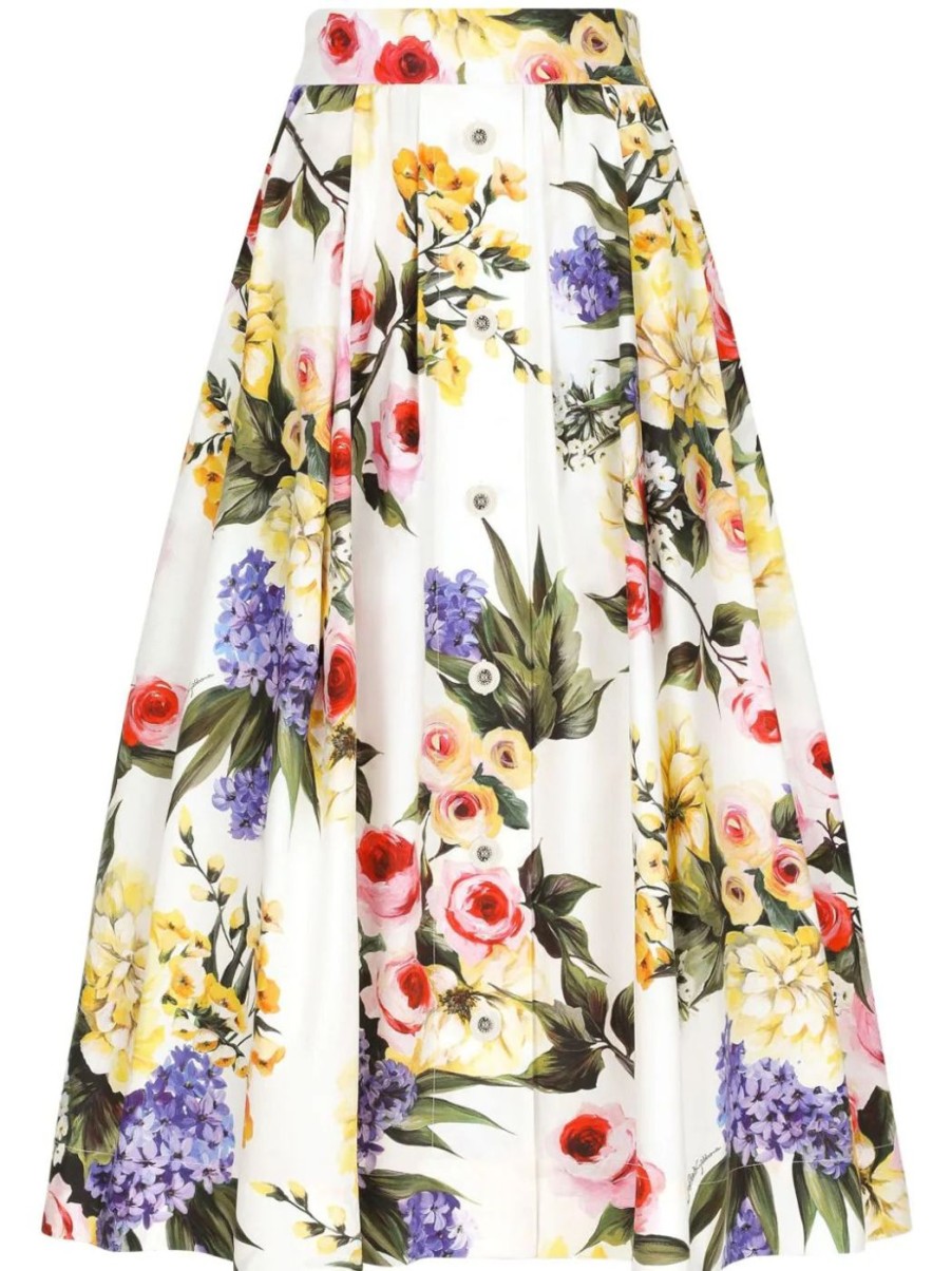 Damen DOLCE & GABBANA Rocke | Tellerrock Mit Garten-Print