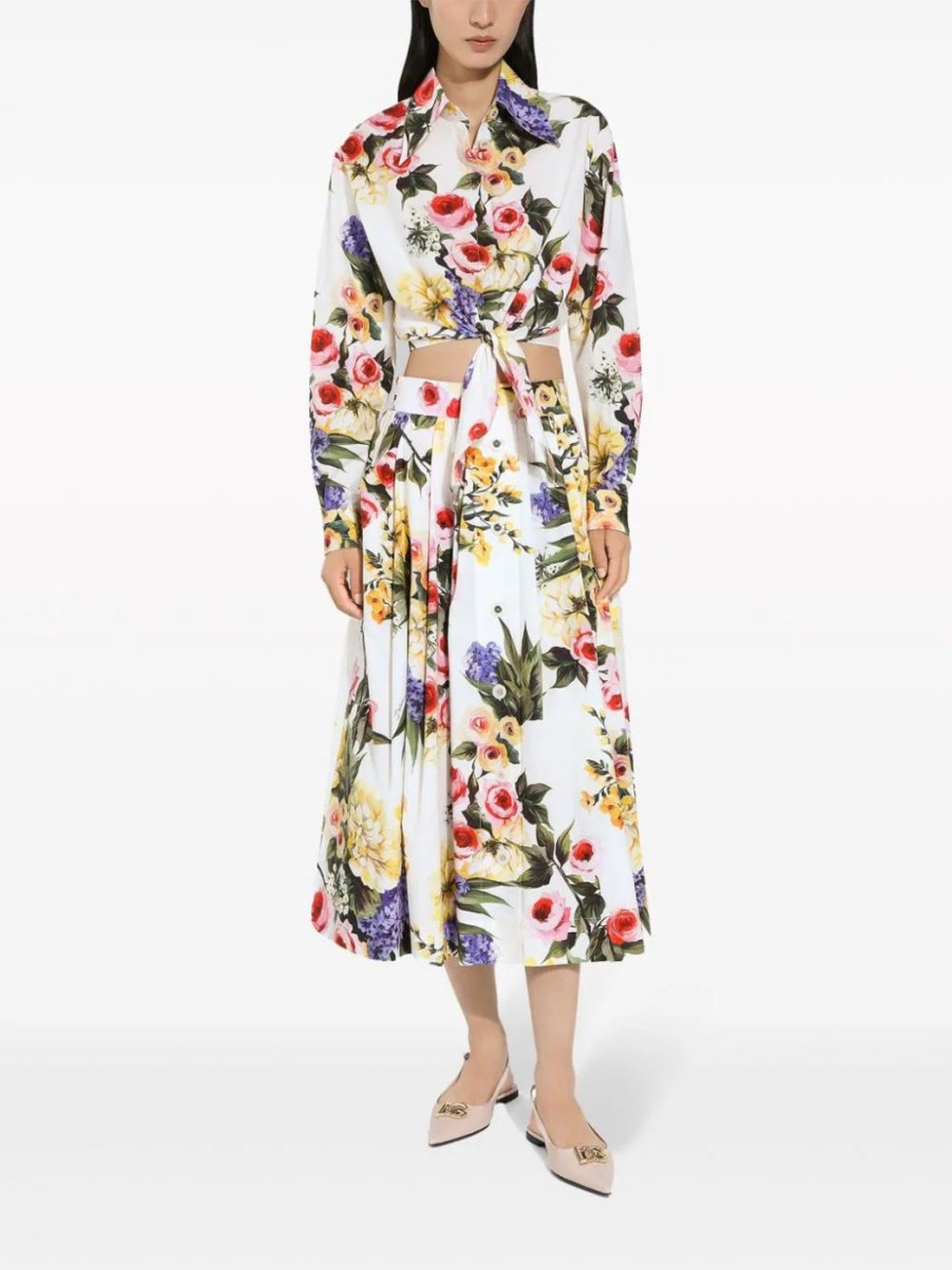 Damen DOLCE & GABBANA Rocke | Tellerrock Mit Garten-Print