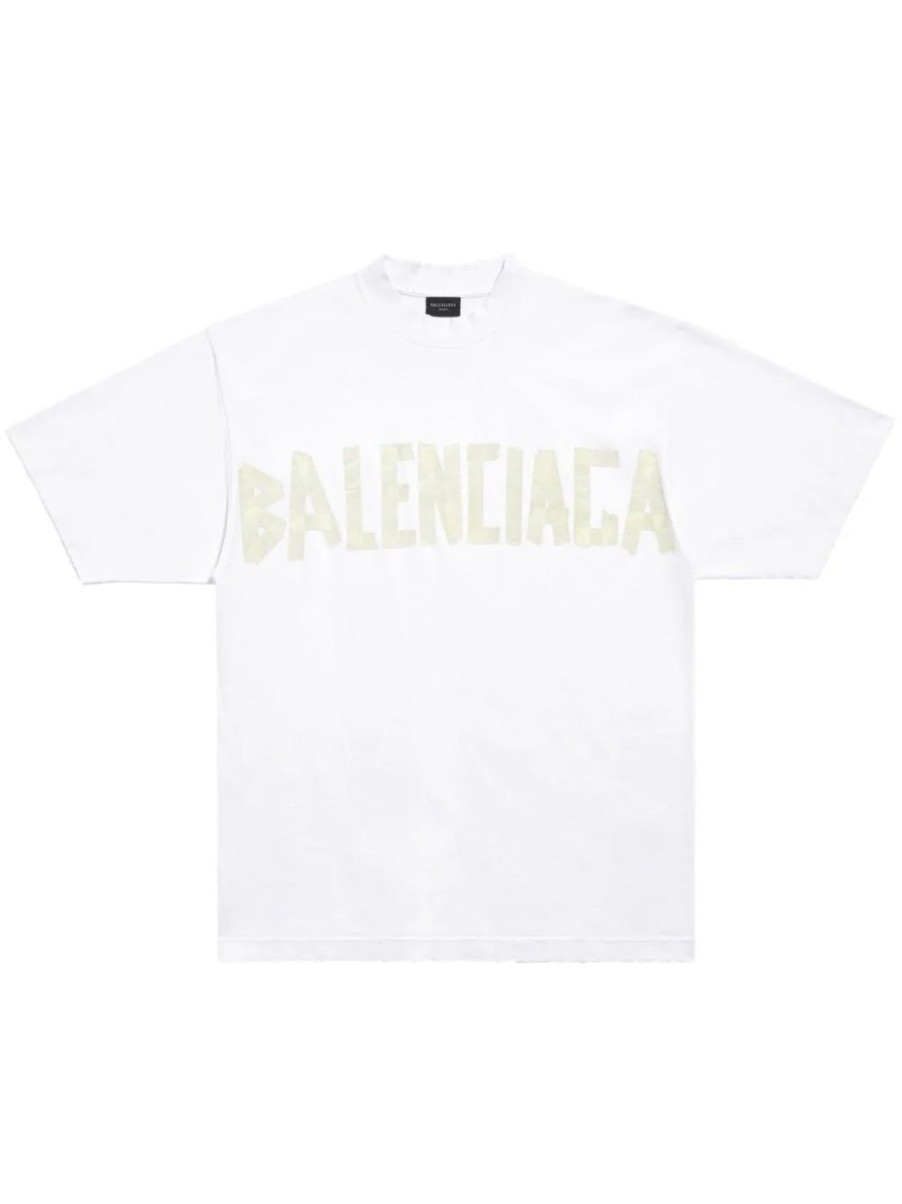 Herren BALENCIAGA T-Shirts & Polo-Shirts | Tape Type Medium Fit T-Shirt