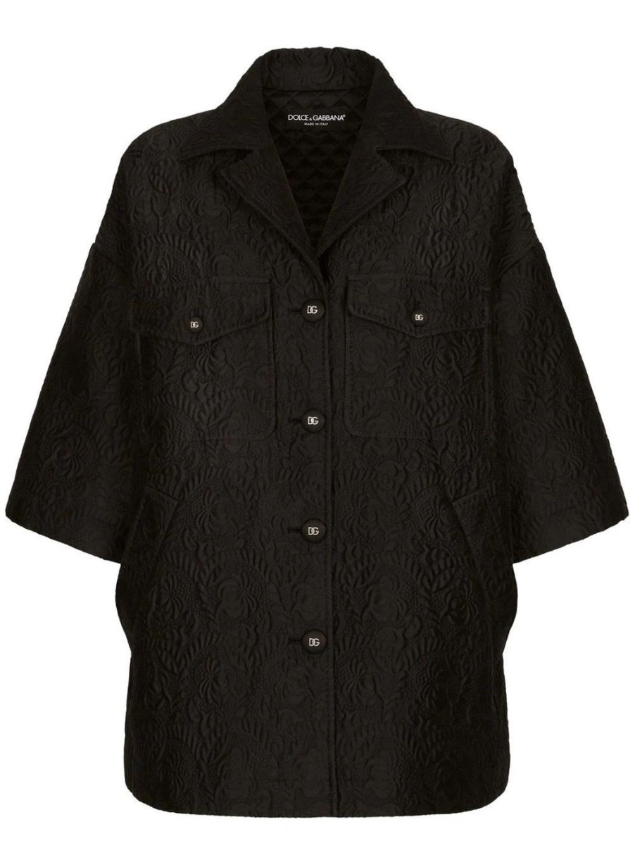 Damen DOLCE & GABBANA Capes | Jacquard-Cape Mit Blumenmuster