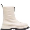 Damen JIL SANDER Bikerboots | Boston Stiefel In Creme