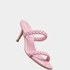 Damen GIANVITO ROSSI Mules Hoch | Mules Aus Leder In Rosa