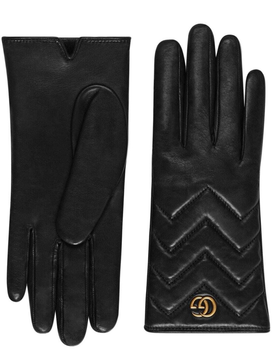 Damen GUCCI Handschuhe | Gg Marmont Lederhandschuhe