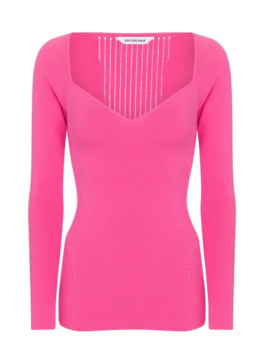 Damen BALENCIAGA Tops | Pullover Mit Herzausschnitt