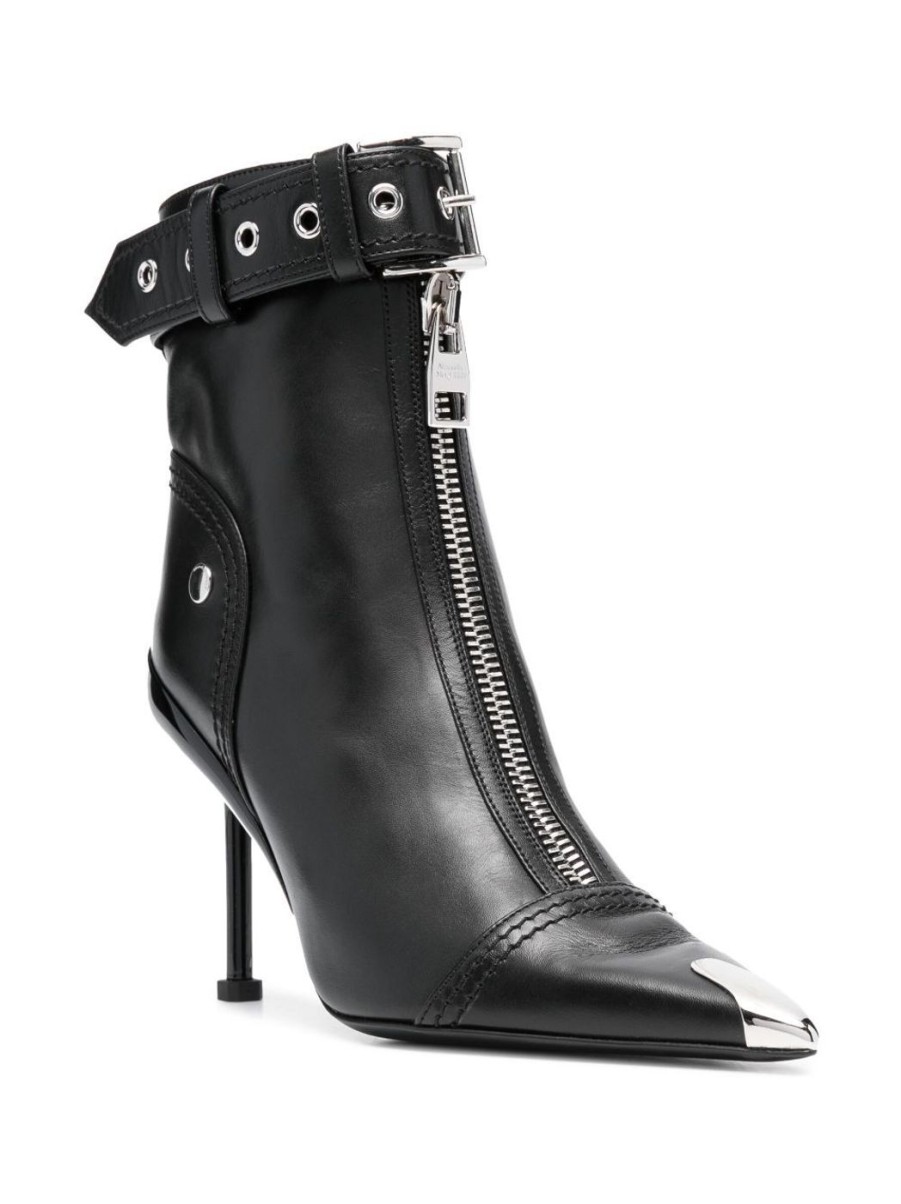 Damen ALEXANDER MCQUEEN Stiefeletten | Slash Biker-Stiefel 100Mm