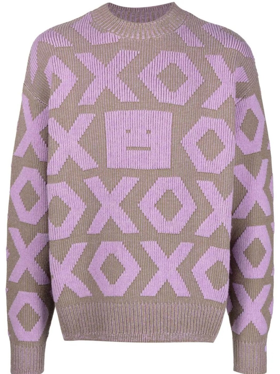 Damen ACNE STUDIOS Strick | Pullover Mit Face-Logo