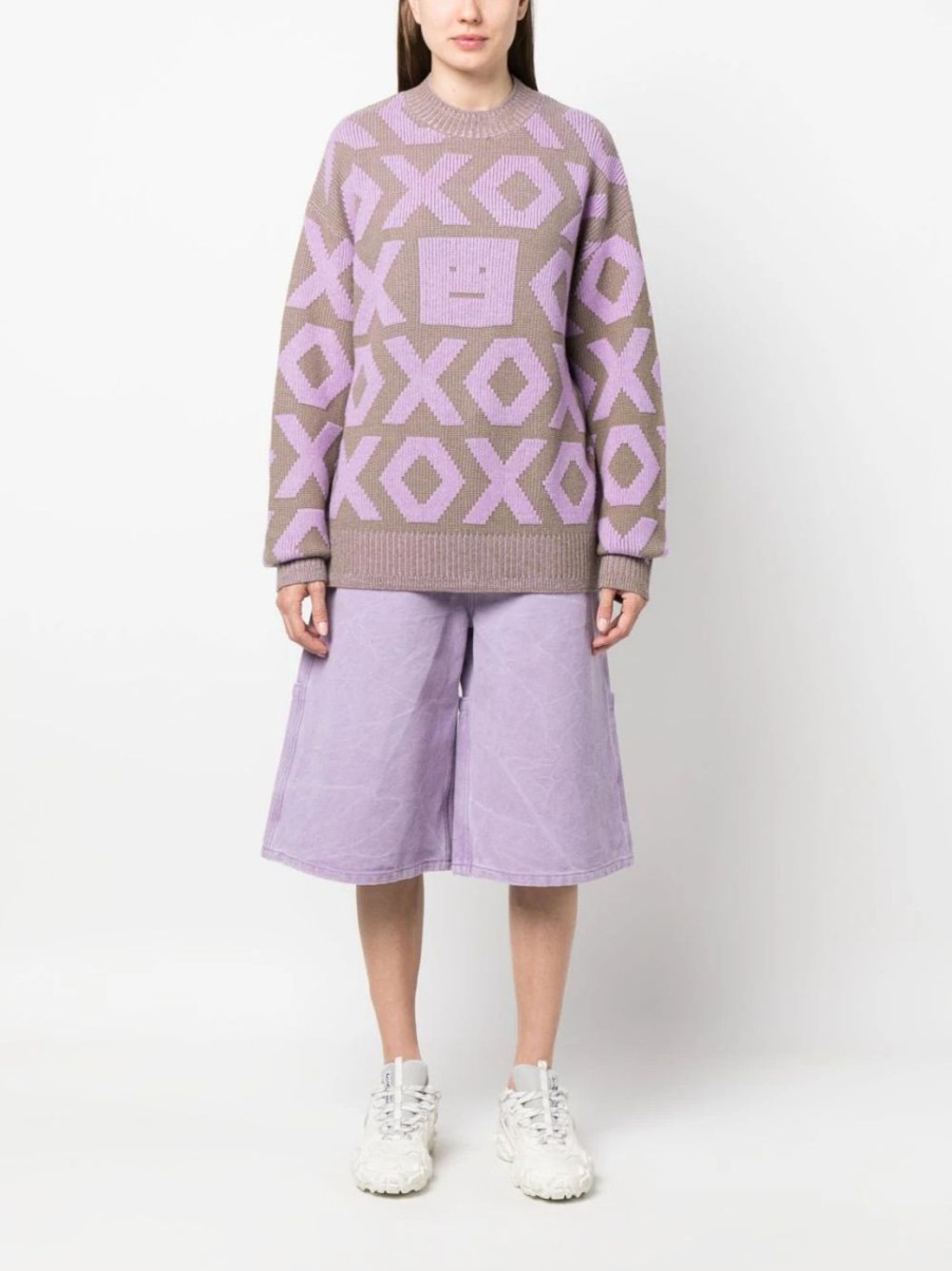 Damen ACNE STUDIOS Strick | Pullover Mit Face-Logo