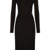 Damen DOLCE & GABBANA Kleider | Longuette-Midikleid Mit Logo-Schild